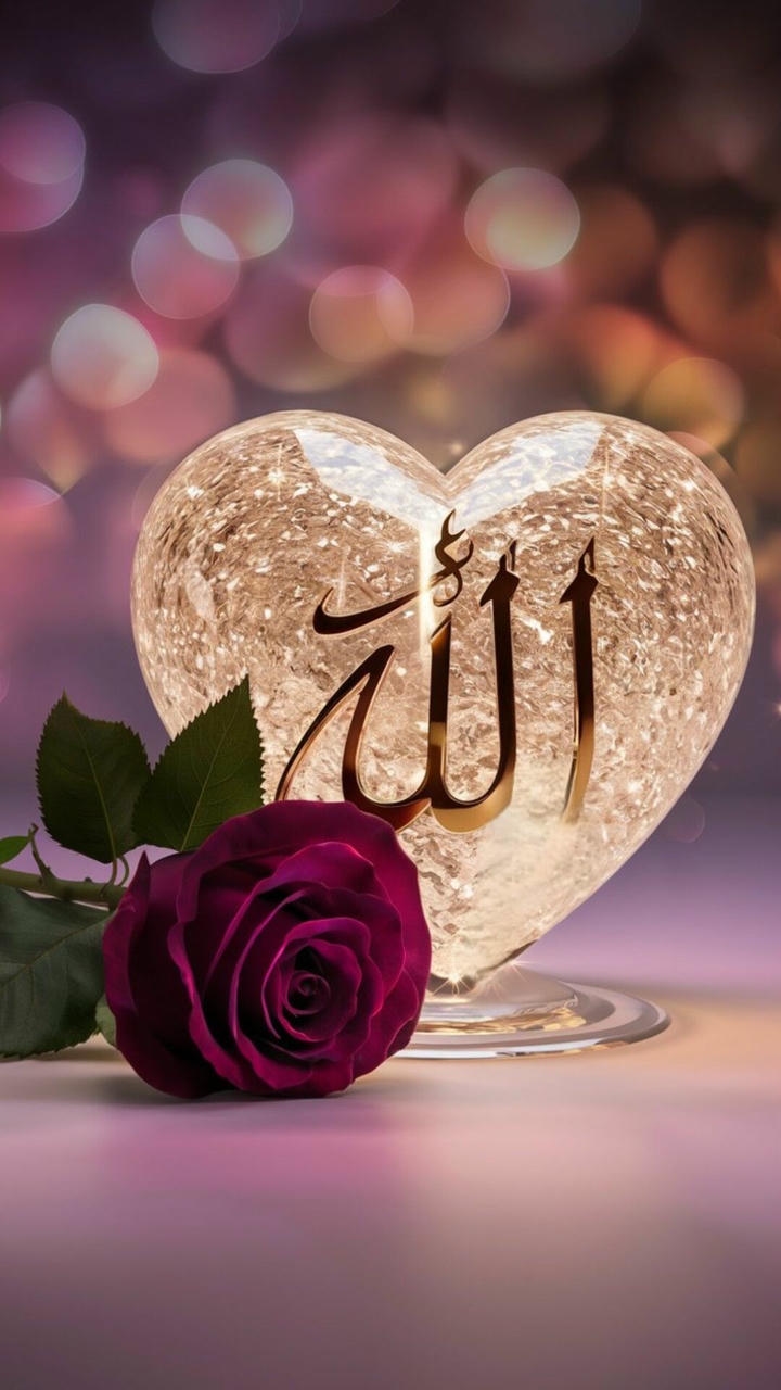 floral Allah name DP in English