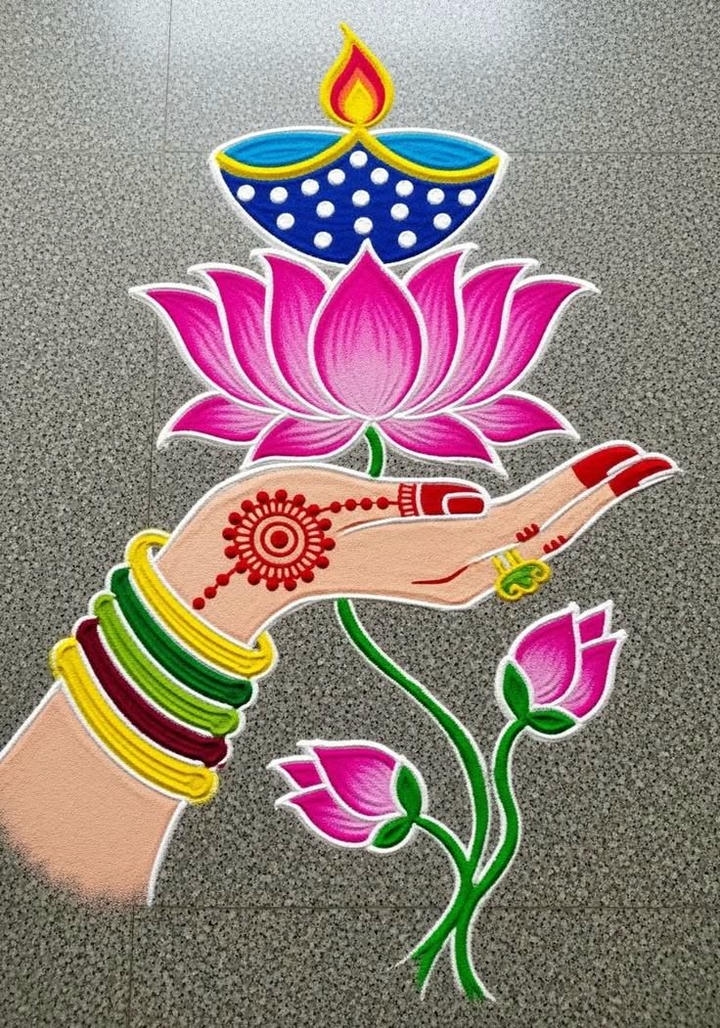 ganesh rangoli design photo