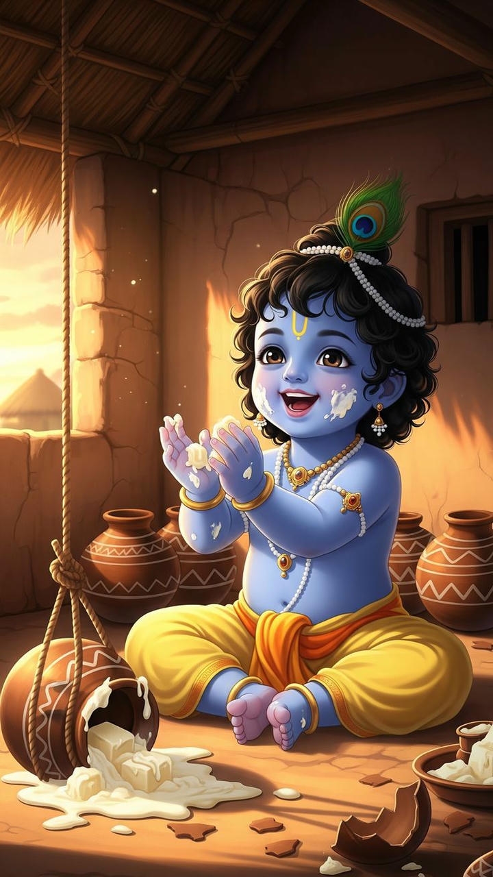 little krishna makhan chor