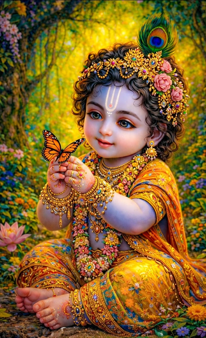 little krishna with cow