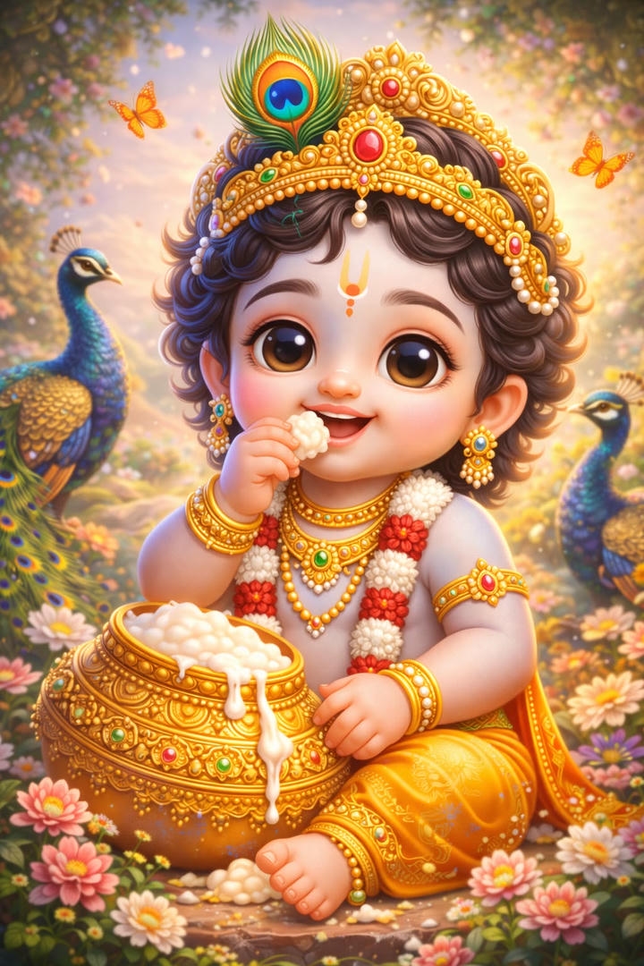 little krishna with radha