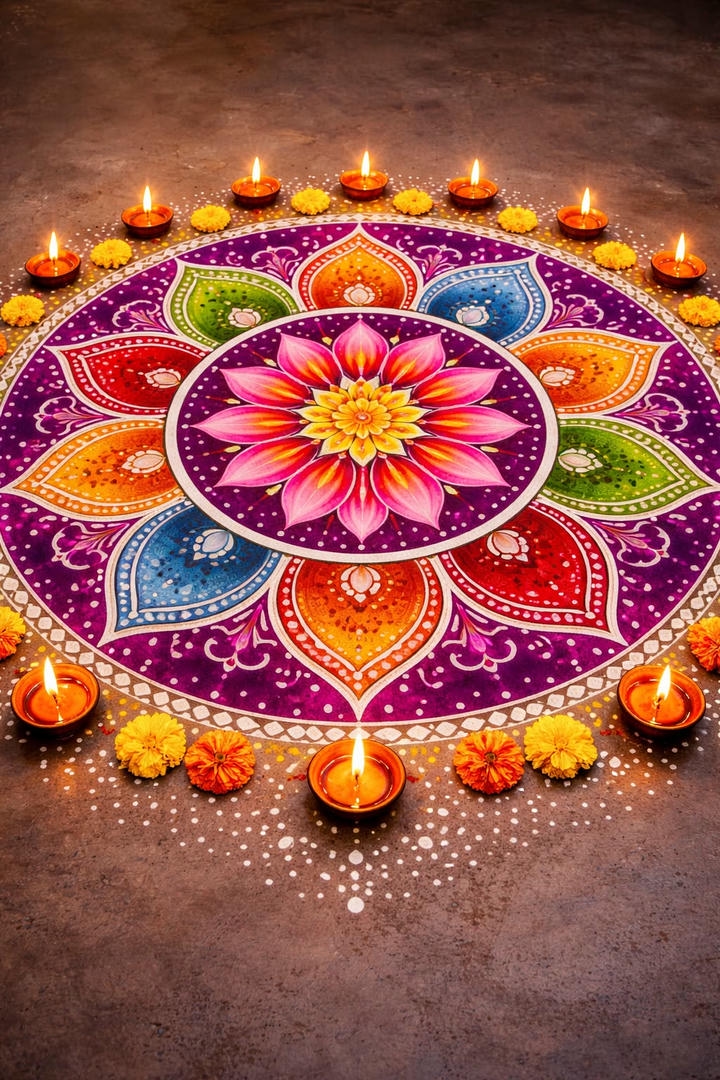 lotus rangoli design photo