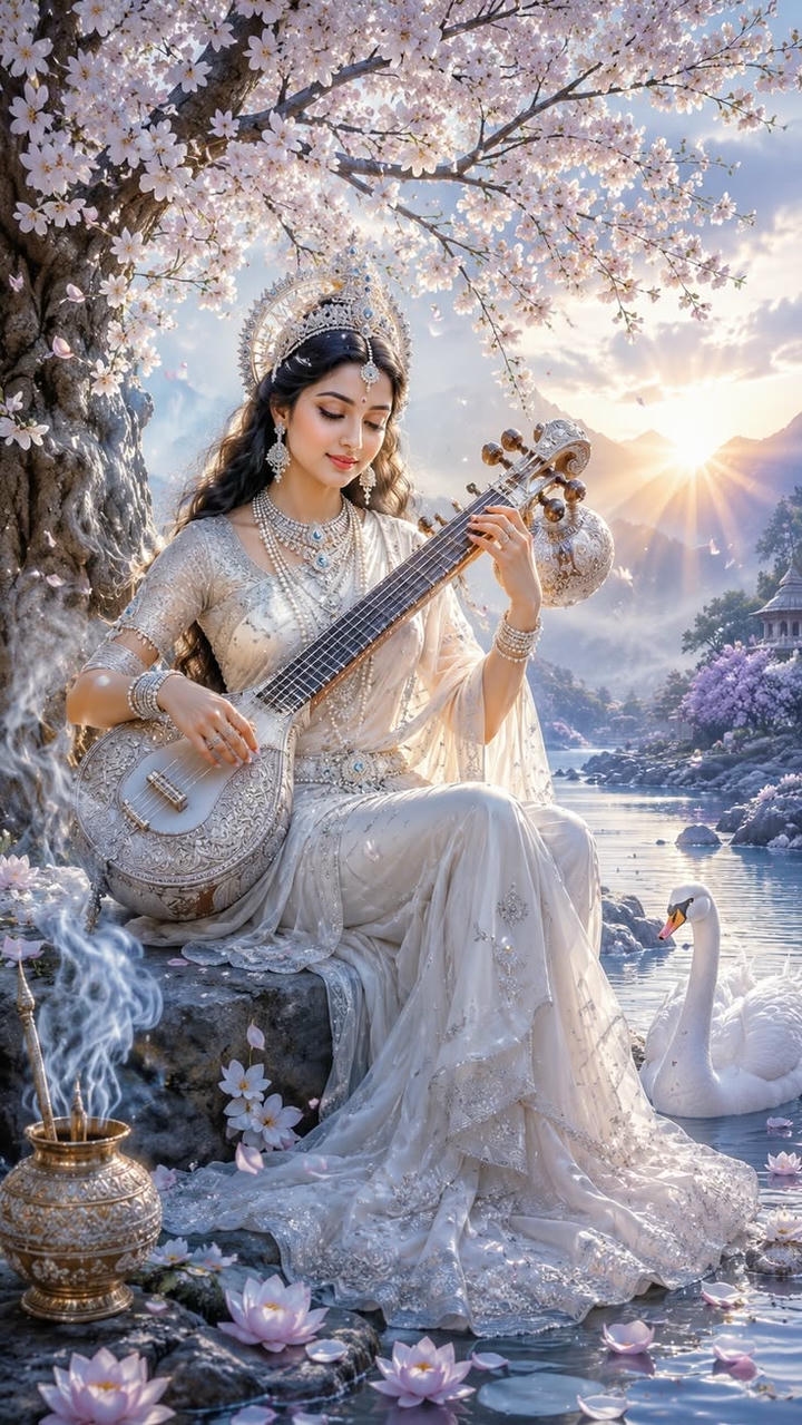 maa saraswati 4k image