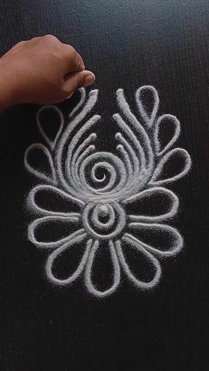 new rangoli designs easy 7 dots