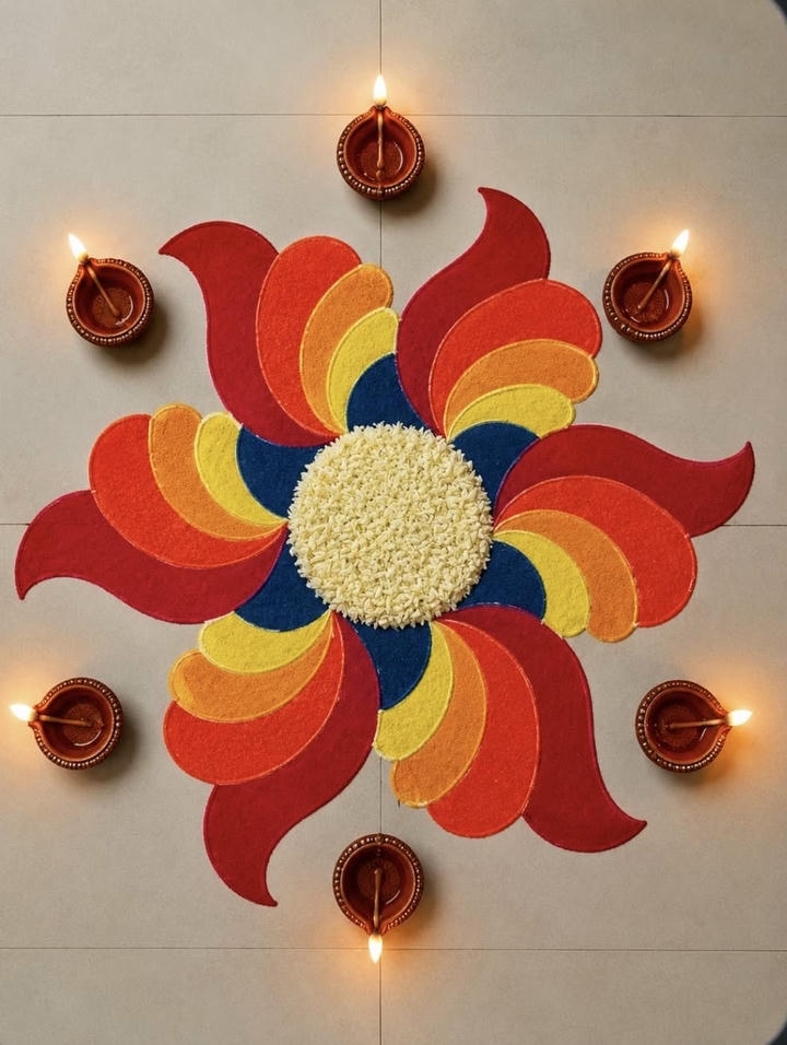 rangoli design for diwali easy and beautiful with dots