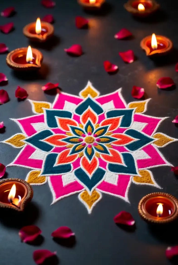 round rangoli design for diwali easy and beautiful