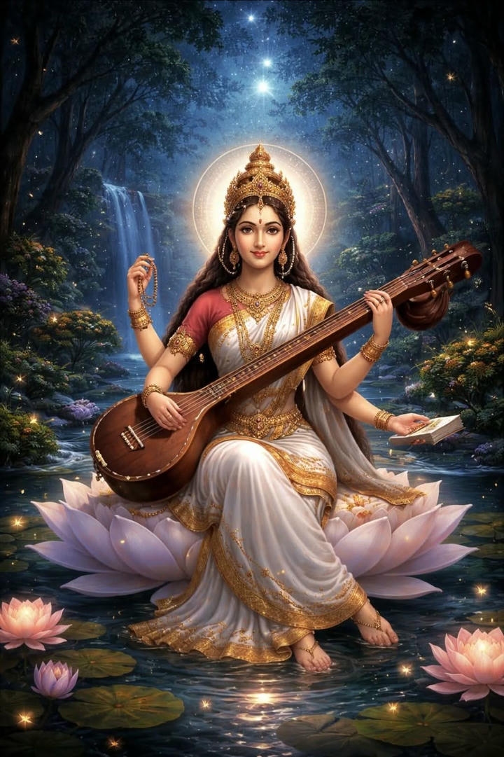saraswati maa lotus photo