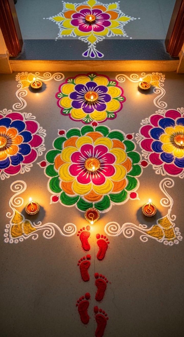 simple and easy rangoli design photo