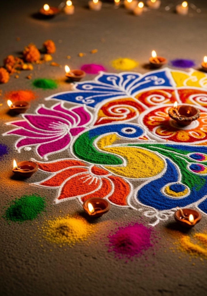 simple rangoli design photo